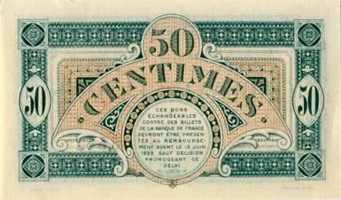 Billet de la Chambre de Commerce de Mont-de-Marsan - 50 centimes - d�lib�ration du 12 juin 1917 - s�rie 124 - n� 3,542