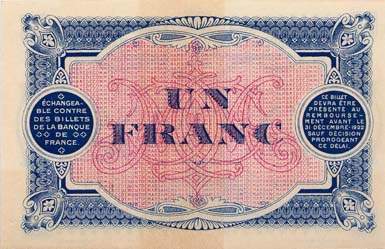 Billet de la Chambre de Commerce de Mont-de-Marsan - 1 franc - émission de la Paix