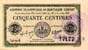 Billet de la Chambre de Commerce de Montlu�on - Gannat - 50 centimes - d�lib�ration du 18 janvier 1921