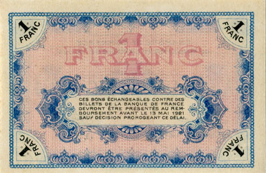 Billet de la Chambre de Commerce de Moulins et Lapalisse - 1 franc - d�lib�ration du 12 mai 1916 - s�rie T 120 - n� 5,966