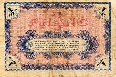 Billet de la Chambre de Commerce de Moulins et Lapalisse - 1 franc - D�lib�ration du 14 d�cembre 1917