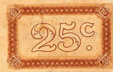 Billet de la Chambre de Commerce de Nancy - 25 centimes - sans date - imprimerie Berger-Levrault - filigrane Abeilles