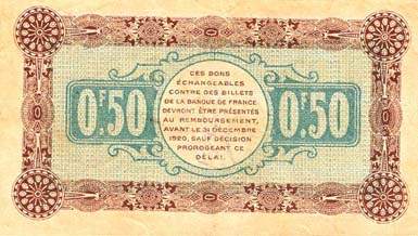 Billet de la Chambre de Commerce de Nevers - 50 centimes - délibération du 22 février 1917