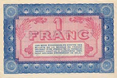 Billet de la Chambre de Commerce de Nevers - 1 franc - délibération du 12 novembre 1915