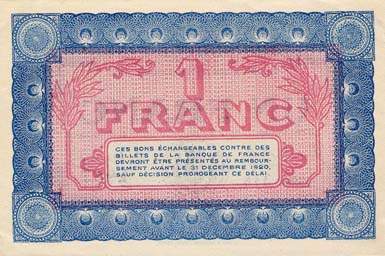 Billet de la Chambre de Commerce de Nevers - 1 franc - d�lib�ration du 12 novembre 1915 - s�rie 115 - n� 4,981