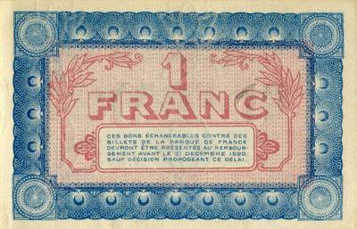 Billet de la Chambre de Commerce de Nevers - 1 franc - d�lib�ration du 22 f�vrier 1917 - 2�me s�rie 111 - n� 1,895
