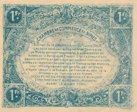 Billet de la Chambre de Commerce de N�mes - 1 franc - d�lib�ration du 4 juin 1915 - 1915-1920 - num�ro en bleu