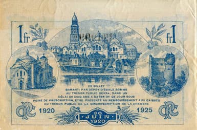 Billet de la Chambre de Commerce de P�rigueux - 1 franc - 30 juin 1920 - n� 395000