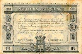 Billet de la Chambre de Commerce de Poitiers & de la Vienne - 50 centimes - �mission octobre 1915 - �cartement du num�ro 19 mm