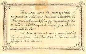 Billet des Chambres de Commerce de Quimper & de Brest - 50 centimes 1918 - filigrane Abeilles