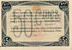 Billet de la Chambre de Commerce de Rochefort-sur-Mer - 50 centimes - d�lib�ration du 28 octobre 1915 - 4�me s�rie