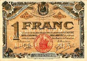 Billet de la Chambre de Commerce de Rochefort-sur-Mer - 1 franc - d�lib�ration du 25 f�vrier 1920 - 5�me s�rie