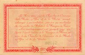 Billet de la Chambre de Commerce de La Roche-sur-Yon & de la Vend�e - 1 franc - �mission de 1915 - s�rie B