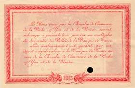 Billet de la Chambre de Commerce de La Roche-sur-Yon & de la Vend�e - 1 franc - �mission de 1915 - sp�cimen s�rie D