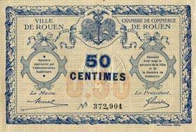 Billet de la Ville de Rouen - Chambre de Commerce de Rouen - 50 centimes - sans date - n°372901