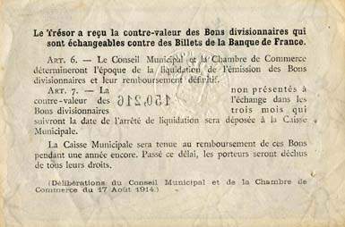 Billet de la Ville de Rouen - Chambre de Commerce de Rouen - 1 franc - 1920 - 2�me s�rie