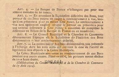 Billet de la Ville de Rouen - Chambre de Commerce de Rouen - 2 francs - 1916