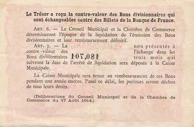 Billet de la Ville de Rouen - Chambre de Commerce de Rouen - 2 franc - 1920 �mission de remplacement