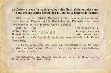Billet de la Ville de Rouen - Chambre de Commerce de Rouen - 2 francs - 1920 - 2�me s�rie