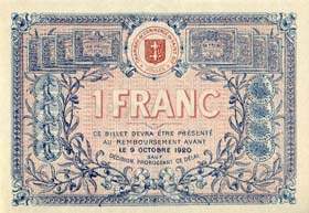 Billet de la Chambre de Commerce de Saint-Di� - 1 franc - d�lib�ration du 9 octobre 1915