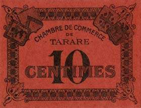 Ticket de la Chambre de Commerce de Tarare - 10 centimes