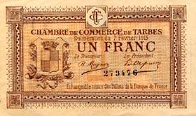 Billet de la Chambre de Commerce de Tarbes - 1 franc - d�lib�ration du 7 f�vrier 1915 - num�ro 279476