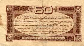 Billet de la Chambre de Commerce de Toulouse - 50 centimes - délibération du 19 novembre 1919
