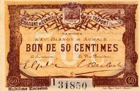 Billet de la Chambre de Commerce du Tr�port - 50 centimes - huiti�me �mission