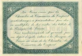 Billet de la Chambre de Commerce du Tr�port - 2 francs - s�rie B - sans num�ro d'�mission