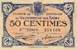 Billet de la Chambre de Commerce de Villefranche-sur-Sa�ne - 50 centimes - �mission du 30 avril 1920 - 3�me s�rie