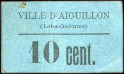Bon de n�cessit� de la Ville d'Aiguillon - 10 centimes - face