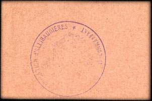 Prisonniers de Guerre - Parc d'Allibaudi�res - 20 centimes - dos