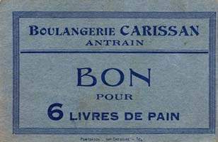 Antrain - Boulangerie Carissan - Bon pour 6 livres de pain