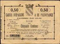 Avesnes-sur-Helpe - Caisse d'Epargne & de Prévoyance - 50 centimes - Type avec 3 contrôleurs - face
