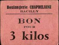 Bacilly - Boulangerie Chapdelaine - Bon pour 3 kilos - type 1 - face