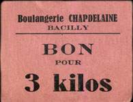 Bacilly - Boulangerie Chapdelaine - Bon pour 3 kilos - type 2 - face