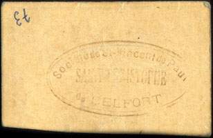Bon pour Un Kilo <strike>et demi</strike> PAIN <strike>BIS</strike> - Soci�t� de Saint-Vincent-de-Paul - Saint-Christophe de Belfort - Belfort (Territoire-de-Belfort - 90) - dos