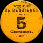 Bon de nécessité - Bessières - 5 centimes 1918 - face