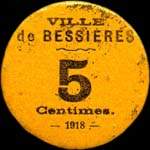 Bon de n�cessit� - Bessi�res - 5 centimes 1918 - face