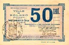 Bon de nécessité - Caisse Communale de Change - Ville de Bolbec - 50 centimes 1916 - Délibération du 4 Août 1914