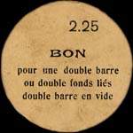 Bon de nécessité - Bordeaux - Schröder & Schÿler & Cie - 2.25 - Bon pour une double barre ou double fonds liée double bare en vide
