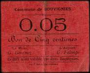 Bon de nécessité - Bouvignies - Commune de Bouvignies - 5 centimes - face