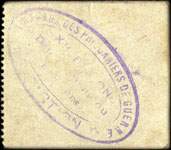 Bon de n�cessit� de Brest - P.G. (Prisonniers de Guerre) - Ao�t 1918 - S�rie A - n� 860 - 20 centimes - dos