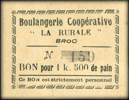 Bon de n�cessit� de la Boulangerie Coop�rative La Rurale - Broc - Bon pour 1 Kg 500 de pain