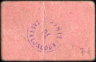 Bon de n�cessit� de 25 centimes - 15 mai 1916 - type avec petit 25 et grand 