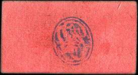 Bon de nécessité de l'Union du Commerce de Castelmoron - Bon pour 5 centimes de marchandises - grand chiffre - avec monogramme au dos - dos