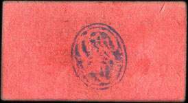 Bon de n�cessit� de l'Union du Commerce de Castelmoron - Bon pour 5 centimes de marchandises - grand chiffre - avec monogramme au dos - dos