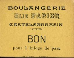 Bon de n�cessit� Castelsarrasin - Boulangerie Elie Papier - Bon pour 1 kilogs de pain
