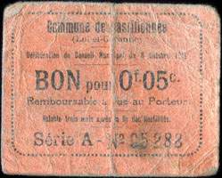 Bon de n�cessit� de la Commune de Castillonn�s (Lot-et-Garonne - d�partement 47) - D�lib�ration du Conseil Municipal du 8 Octobre 1916 - S�rie A - Bon pour 5 centimes - face