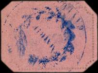 Bon de n�cessit� Caylus - Coins coup�s - carton rose - 5 centimes - dos